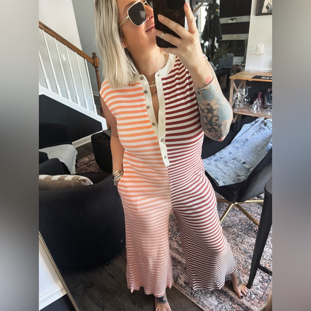 Striped jumpsuit